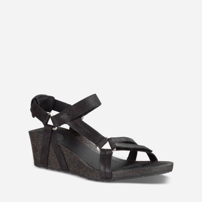 Teva Ysidro Universal Wedge - Women's Teva Wedge Sandals - Black | India (VNJO56978)